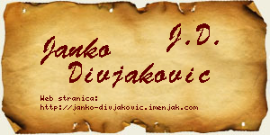 Janko Divjaković vizit kartica
